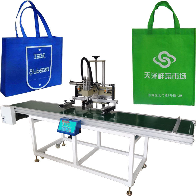 Semiautomatic Non Woven Bag Screen Printing Machine Singel Color With Conveyor