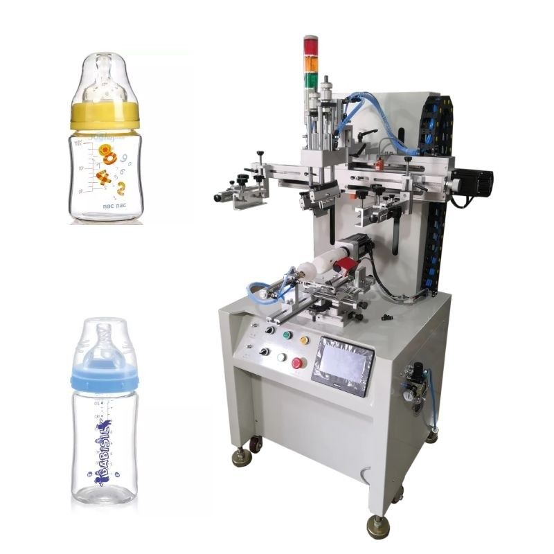Cylindrical Fully Automatic Screen Printing Machine Servo Rotary With Color Sensor